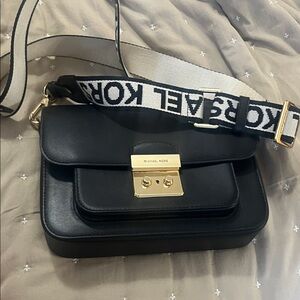 Michael Kors Black Crossbody with Gold Accents